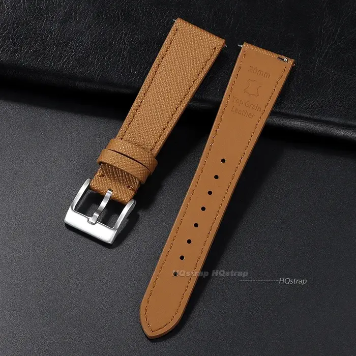 Bracelet de montre en cuir cousu vintage pour hommes