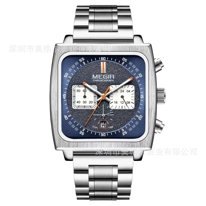 Montre à quartz carrée série chronographe avec calendrier 43