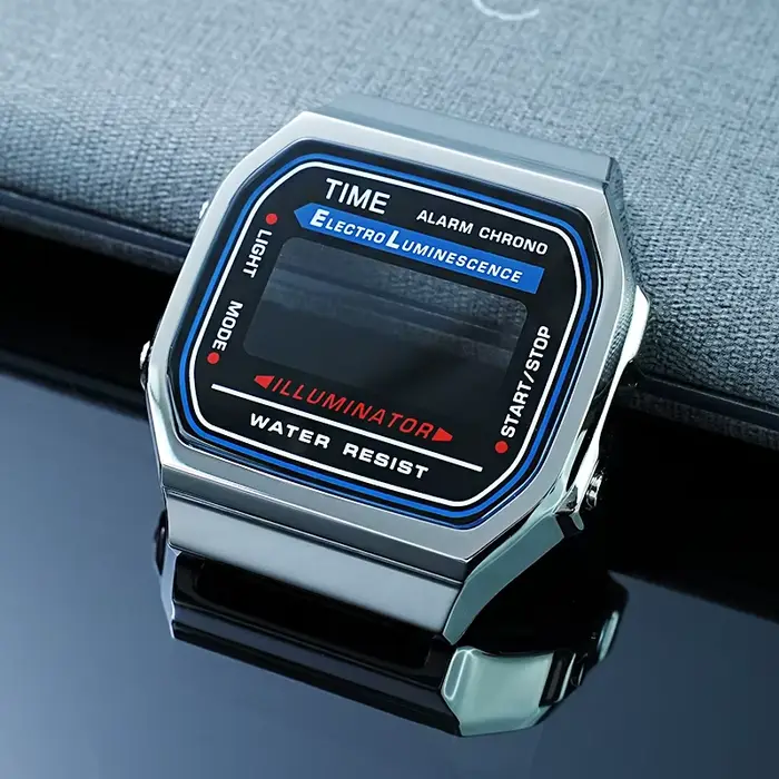 Boîtier en métal pour montre Casio A168WA, boîtier en acier inoxydable, lunette en métal avec verre,