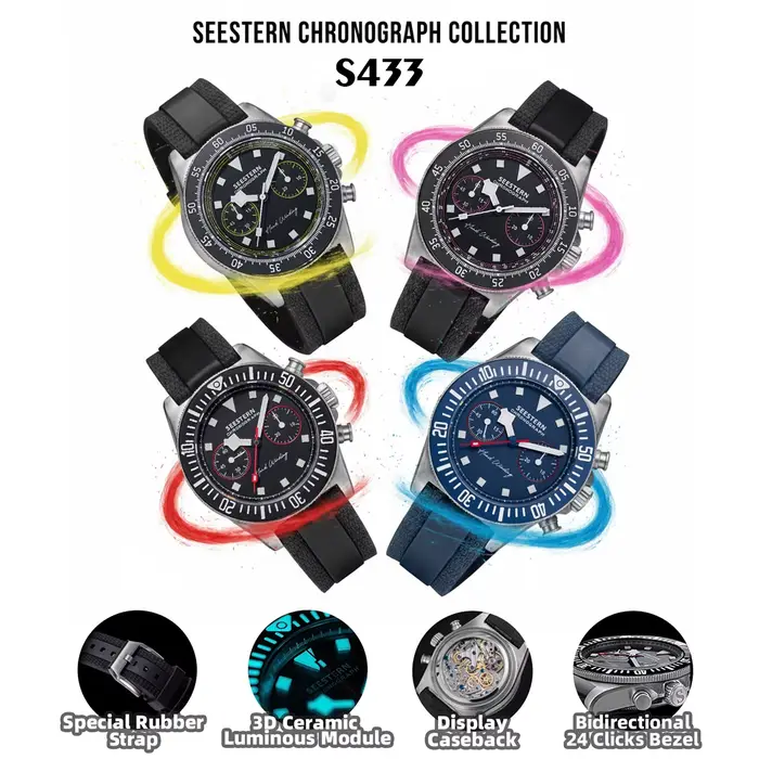 SEESTERN – montre-bracelet mécanique pour hommes