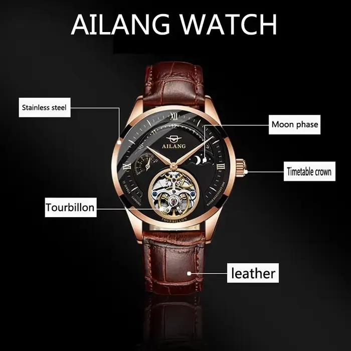 Montres mécaniques automatiques Daniel Gorman serties de saphirs avec mouvement tourbillon pour femmes élégantes et sophistiquées occasions spéciales