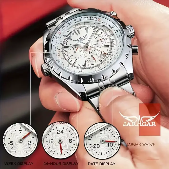 Montre élégante et fonctionnelle FORSINING en acier inoxydable pour homme avec design ajouré et grand cadran pour occasions spéciales et quotidiennes