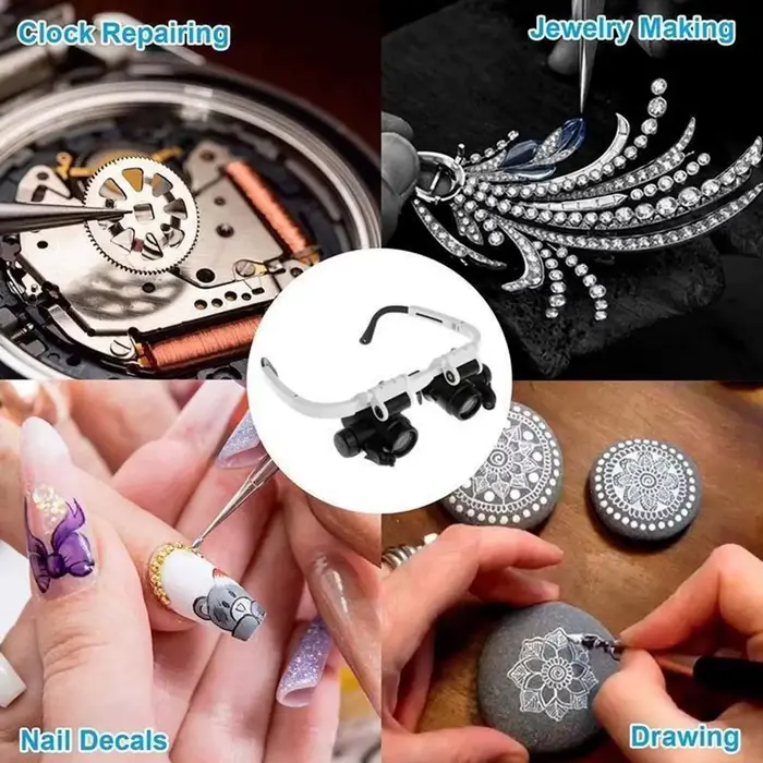 2XLED montre bijoutier réparation Loupe bandeau monté sur la tête