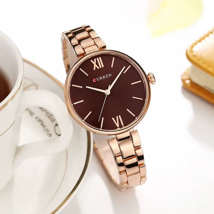 CURREN 9017 nouvelles femmes montres marque de luxe montre or Rose