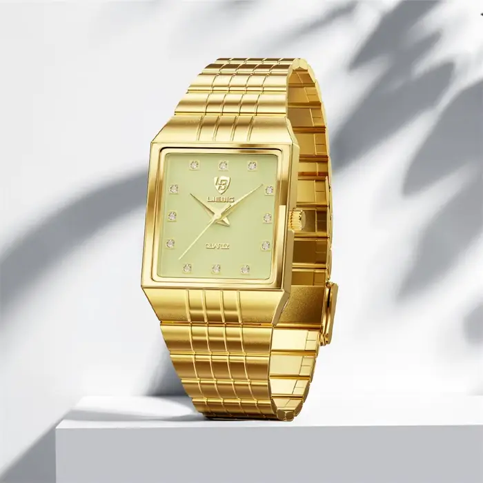 Montre en acier inoxydable Liebig 8808 résistante à l'eau avec affichage LED pour hommes et femmes occasions spéciales