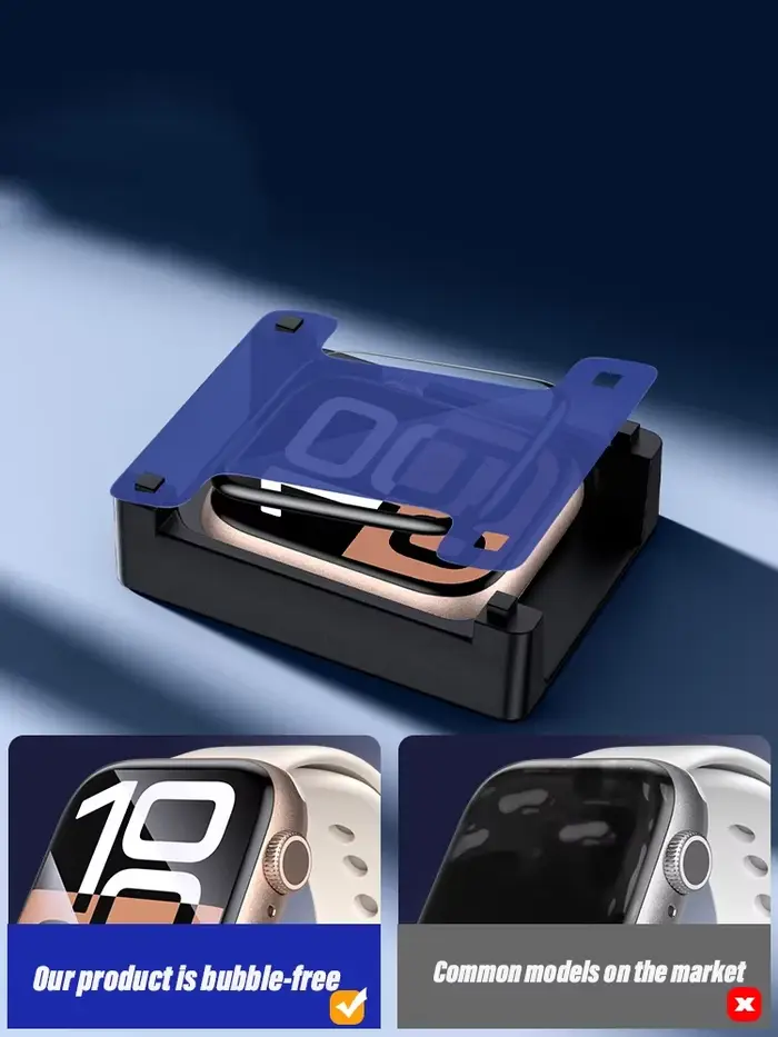 Protecteur d'écran pour Apple Watch série 11-10 9-8-7-6 5 Se ultra 3/2 outil de positionnement et film en verre trempé nano-enduit pour une protection optimale et une apparence toujours éblouissante