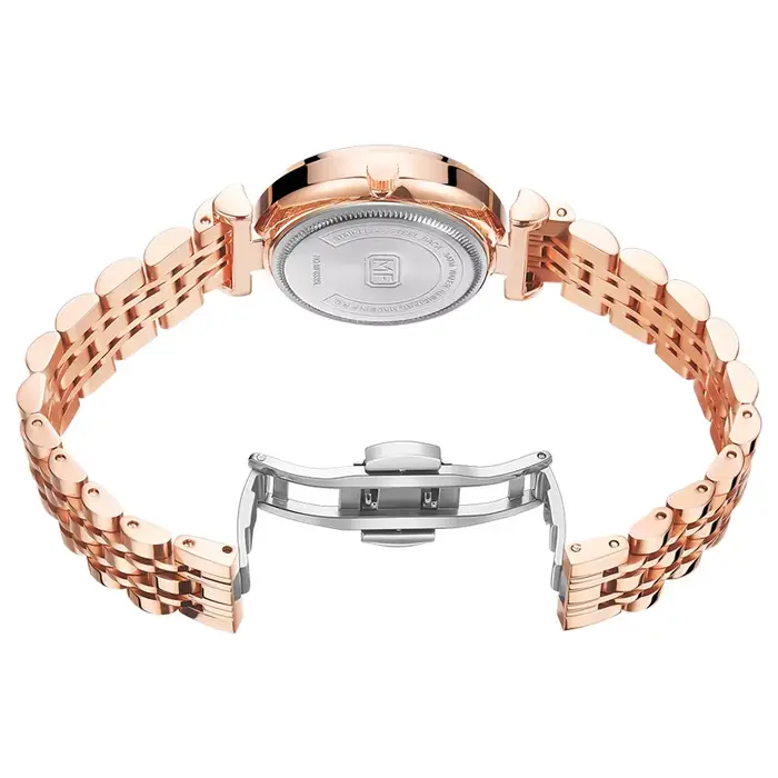 Montre de Luxe à Cadran Diamants pour Femme Bracelet en Acier Inoxydable Bleu Étanche Haute Qualité Montres à Quartz Occasions Spéciales
