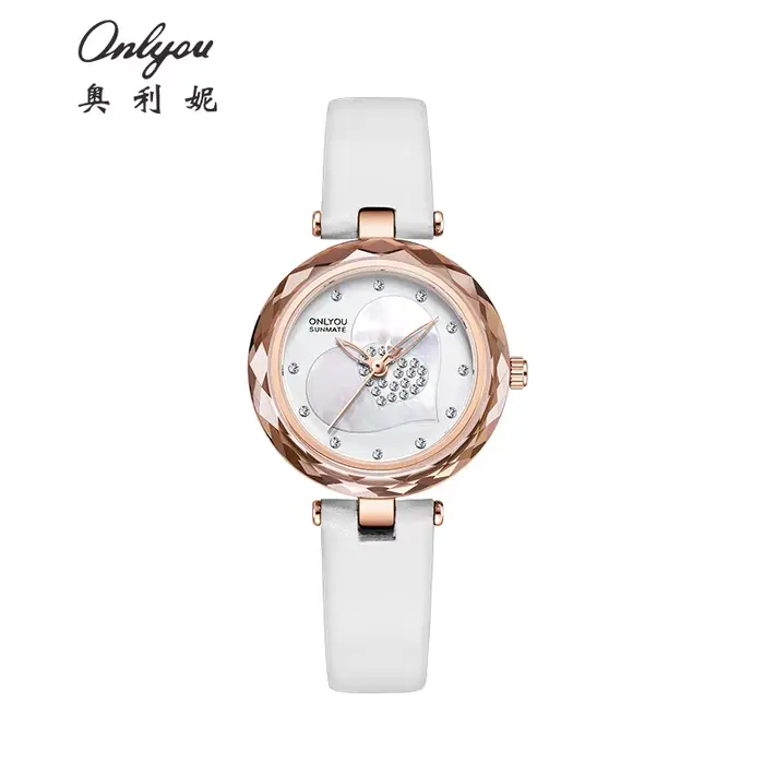ONLYOU Nouvelle montre de luxe pour femme avec un bracelet en cuir véritable