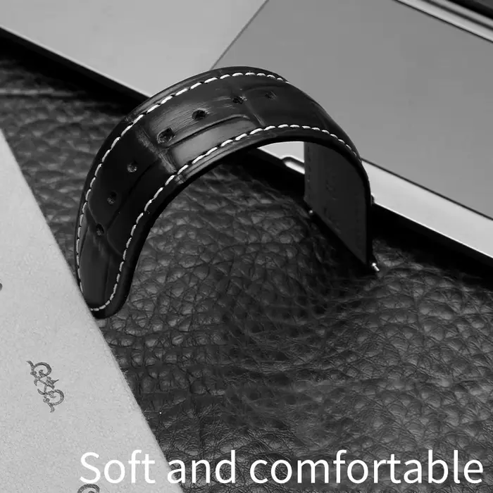 Bracelet en cuir pour Hamilton Khaki Field Jazz 19 20 21 22mm noir marron