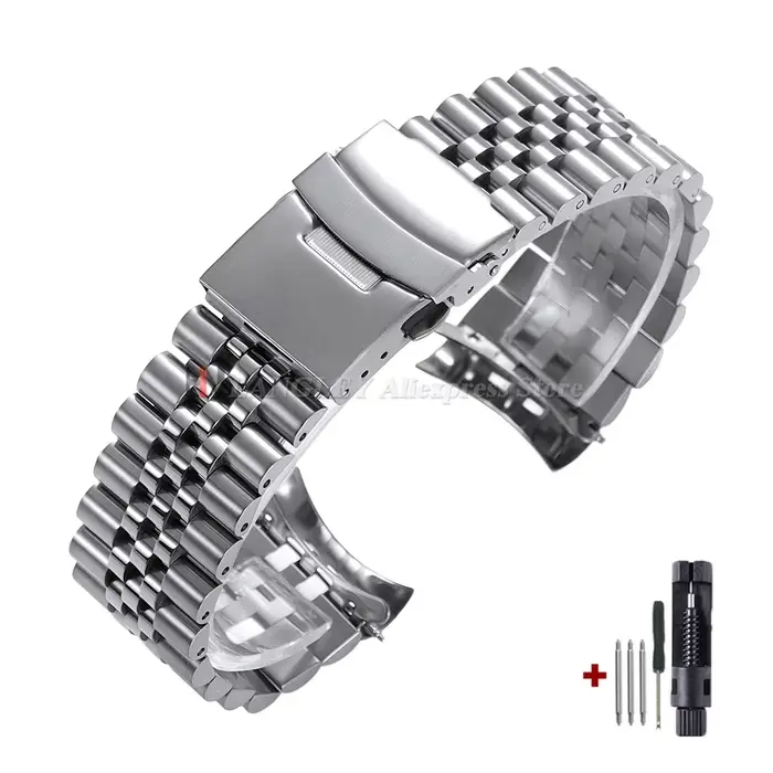 Bracelet de montre en acier inoxydable massif pour Seiko 5 SKX009/007 pour jubilé pour montre à extr