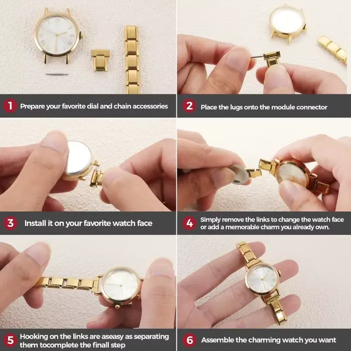 Connecteur de montre de mode en acier inoxydable