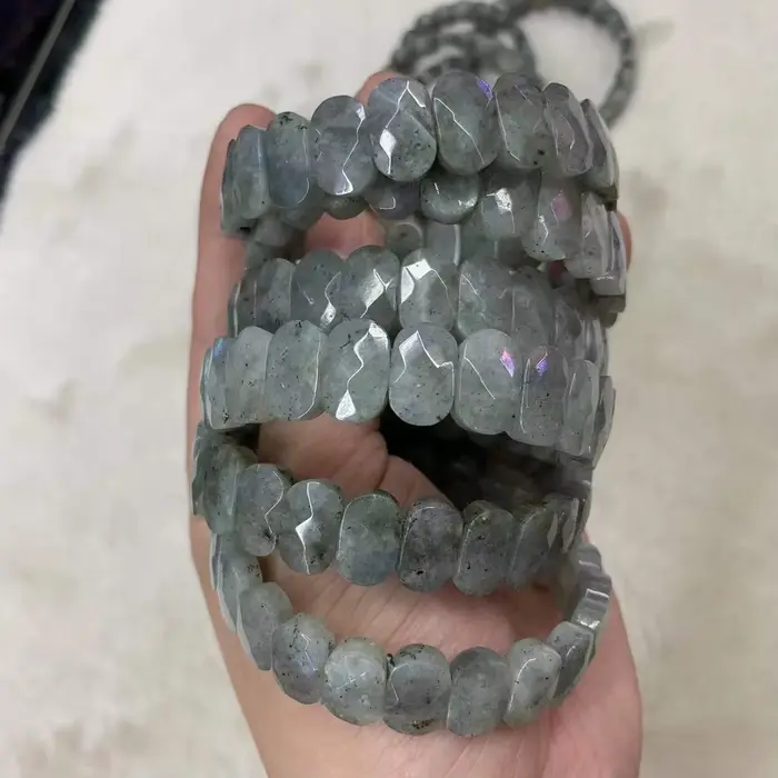 Bracelet en Pierre de Labrumen pour Homme et Femme, Bijou artificiel astique de Qualité AAA, Breloqu