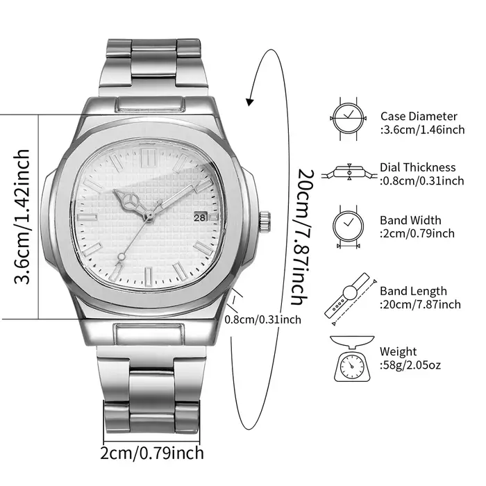 Montres d'affaires carrées de luxe pour hommes