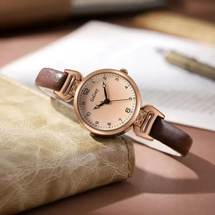 2025 montre à Quartz femmes en cuir PU bracelet mince montre-bracelet dames montres couleur unie mode