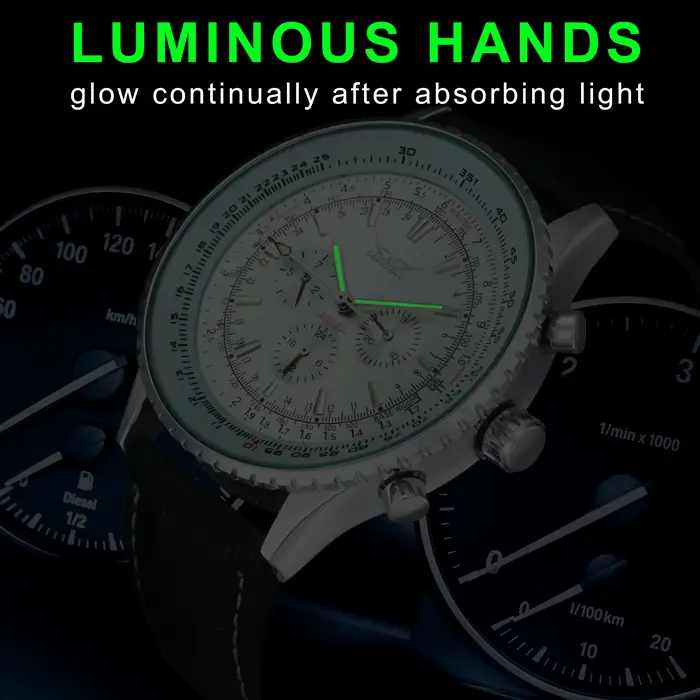 JARAGAR pilote montre automatique pour hommes militaire multifonction sous-cadrans montres mécaniques Top marque de luxe bracelet en cuir horloge