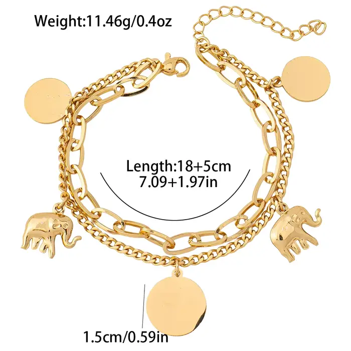 Bracelet plaqué or Style Hip Hop