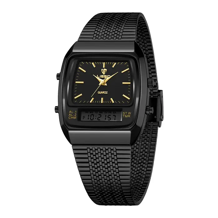 LIEBIG mode luxe montres à Quartz numériques pour hommes femmes Sports de plein air montre en acier inoxydable