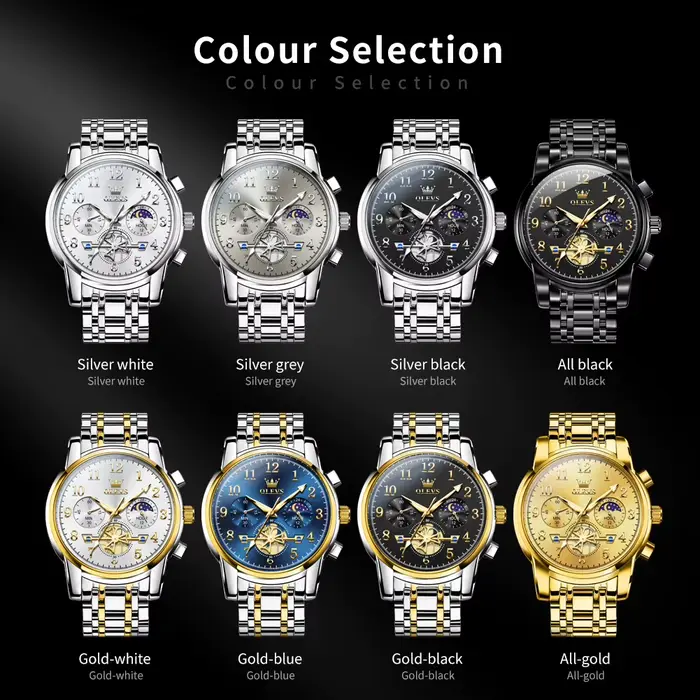 Montre Homme OLEVS 2900 Squelette à Volant Lumineux