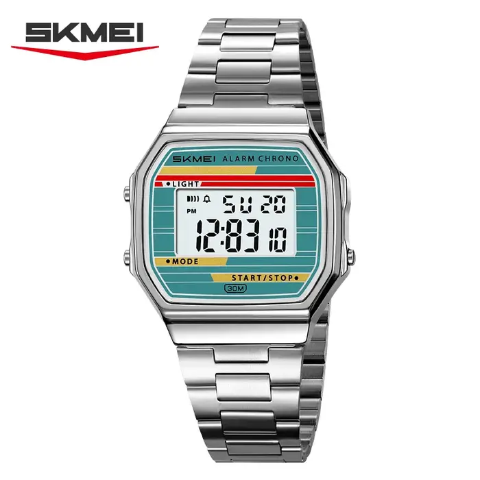 SKMEI 2514 classique électronique carré chronomètre numérique montres d'alarme Style rétro horloge hommes Relogio Mascul