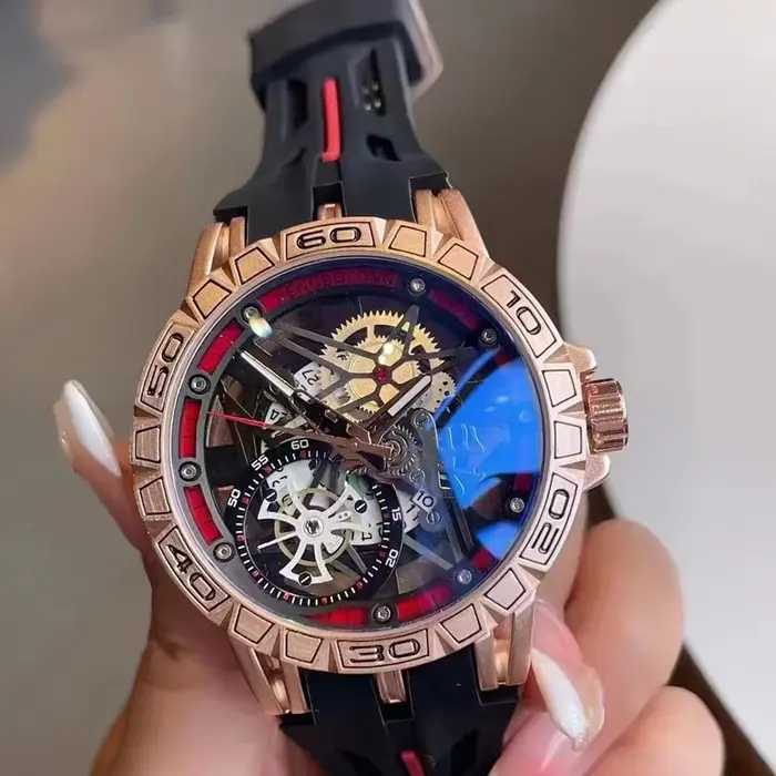 2025 montres à Quartz hommes AAA Cool 3D créatif 49mm grand cadran luxe bracelet en caoutchouc étanche montre-bracelet originale Relogio Masculino