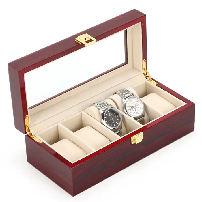 Nouveau Boîte de rangement de montre en bois