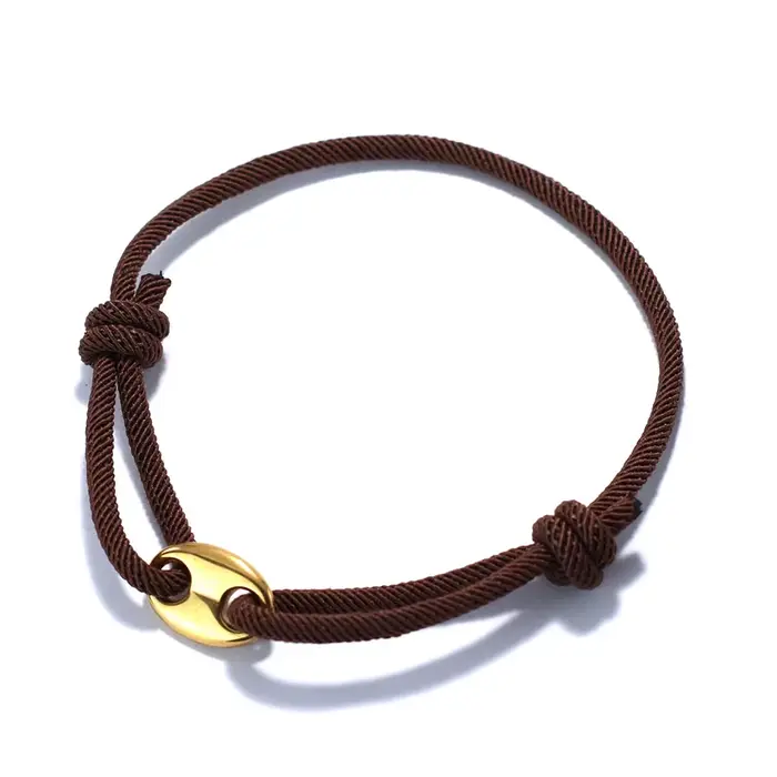 Bracelet homme style punk réglable en fil et acier inoxydable pour hommes occasions spéciales style marin chaîne corde ajustement parfait