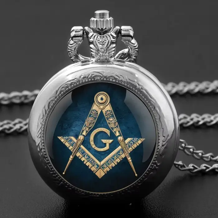 Ensemble de montres de poche à quartz maçonniques uniques avec design G de la Franc-maçonnerie