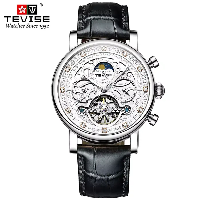 Montre-bracelet mécanique pour homme, style simple, élégante, classique