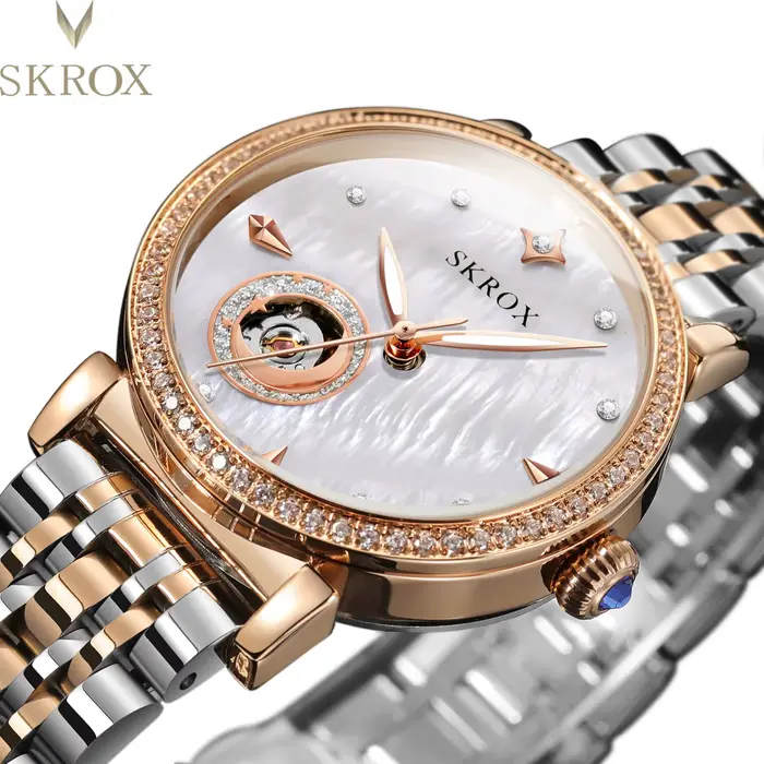 Montre-bracelet de luxe en acier inoxydable pour femme