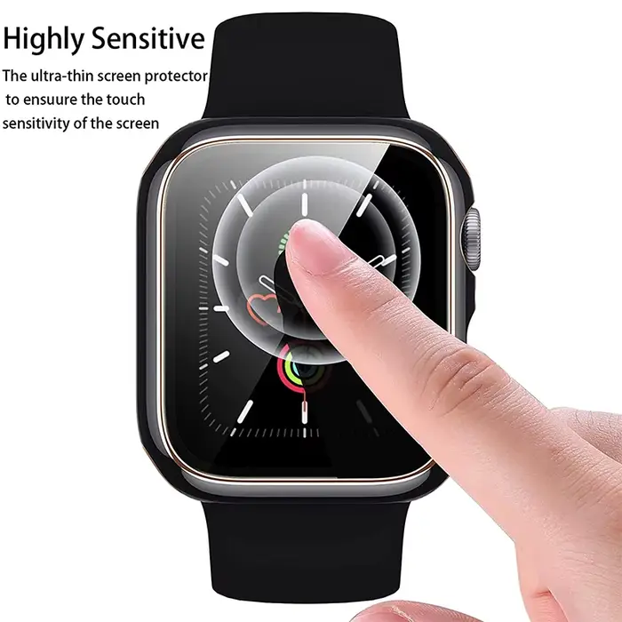 Verre trempé + couvercle pour Apple Watch série 42mm 46mm PC pare-chocs étui de protection d'écran iWatch