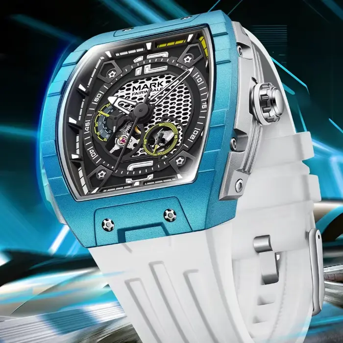 Mark Fairwhale 6002 mouvement automatique Tonneau cadran lumineux étanche mode montres mécaniques pour hommes Relogios Masculino