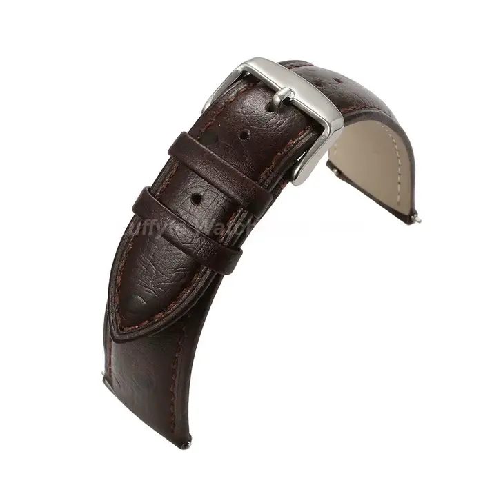 Bracelet de montre en cuir motif autruche pour hommes et femmes