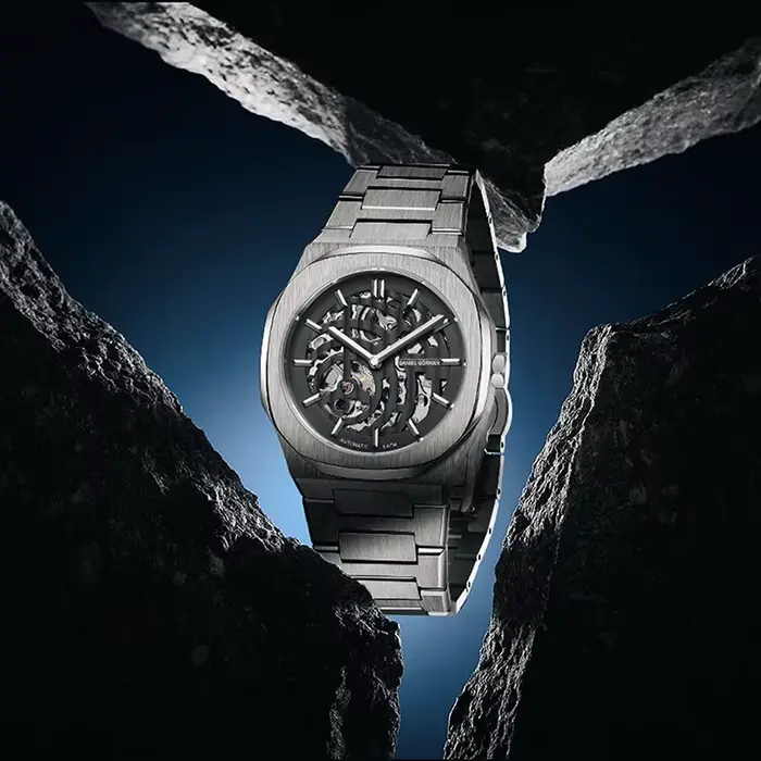 Montre Homme Luxe Haut de Gamme 2026 Saphir Acier Inoxydable Squelette Phase de Lune Mouvement Automatique Classique
