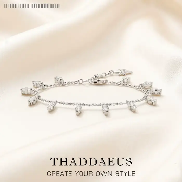 Bracelet pierres angulaires avec coupe Baguette