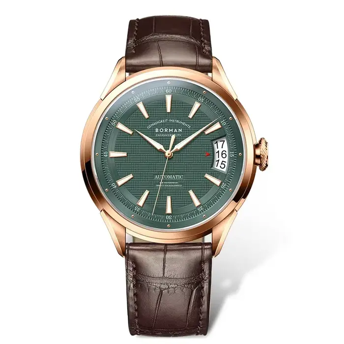 BORMAN hommes montre automatique de luxe 42.5mm montre-bracelet mécanique 50M étanche saphir miroir grille cadran lumineux Date fenêtres