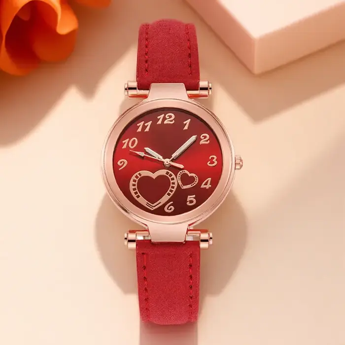 Femmes montre de mode coeur de pêche