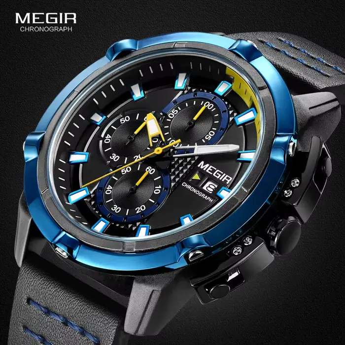 Megir – montre-bracelet à Quartz analogique pour hommes