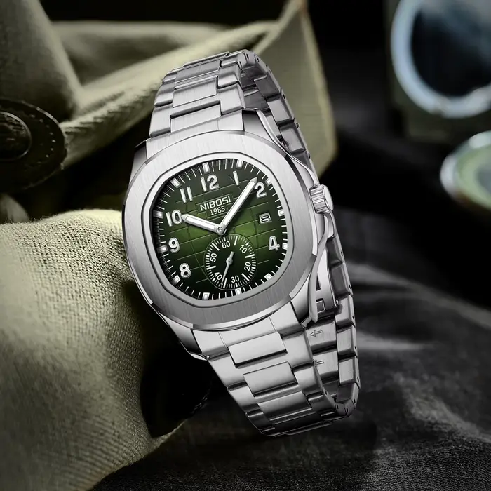 Nouvelle montre NIBOSI 2025 en acier inoxydable pour homme avec design simple et résistance à l'eau, idéale pour les occasions quotidiennes et les activités sportives