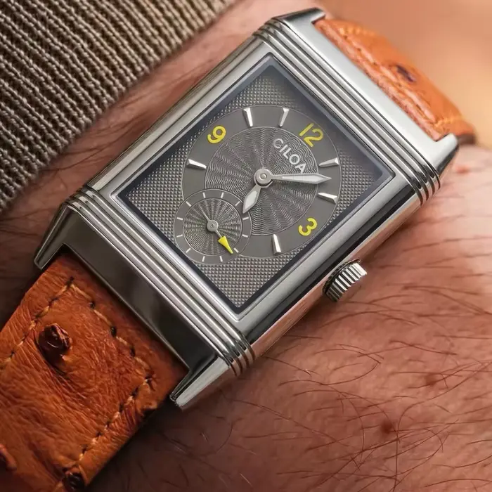 Montre à quartz carrée vintage pour homme avec mouvement Miyota