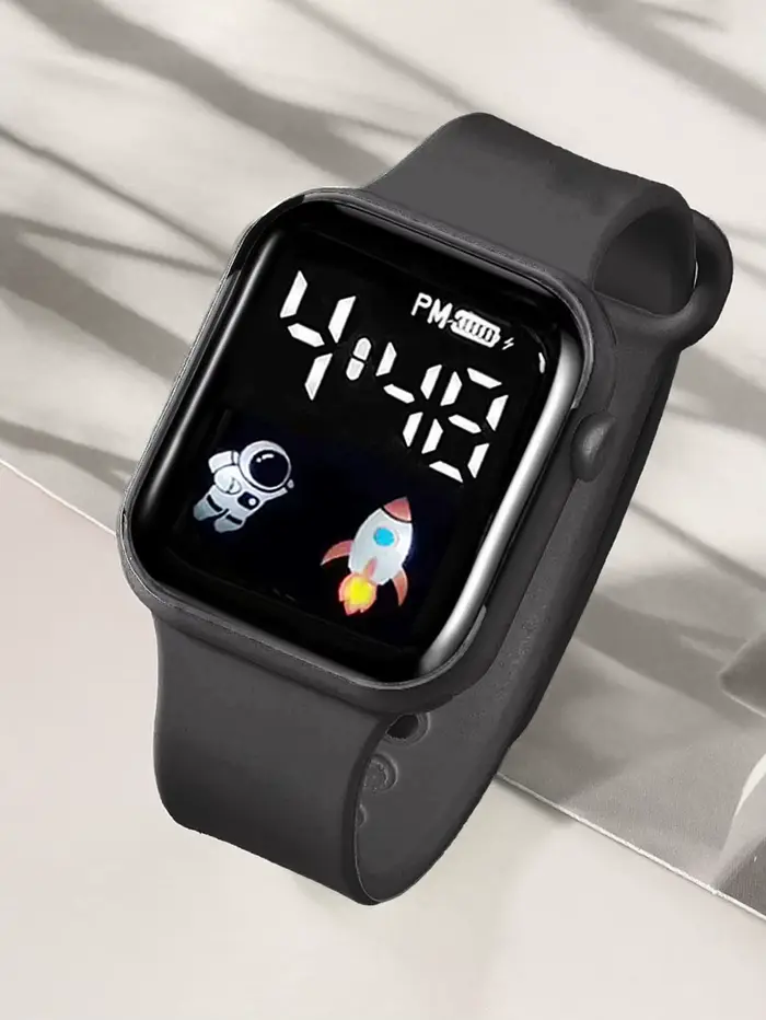 Montre électronique rectangulaire avec bracelet