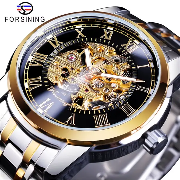 Forsining 349 Montre-bracelet mécanique à remontage manuel pour homme