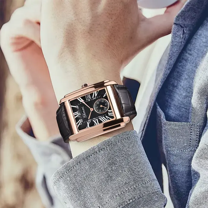 Montre à quartz carrée de marque CHENXI pour homme 2026