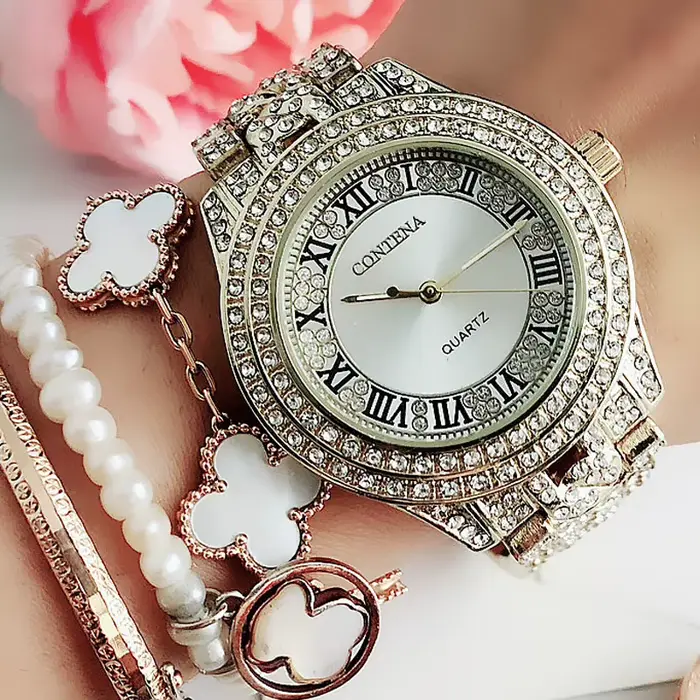 Genève – montre classique à strass pour femmes, nouvelle collection, à la mode
