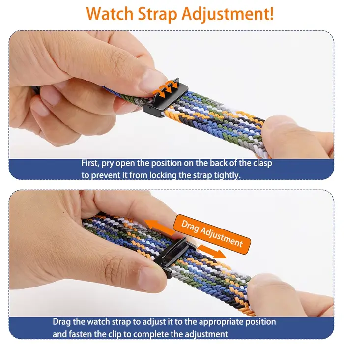 Bracelet Velcro tressé Coros pour homme et femme avec parachute buckle pour montres Coros Apex et Pace polyvalent et élégant pour toutes les occasions