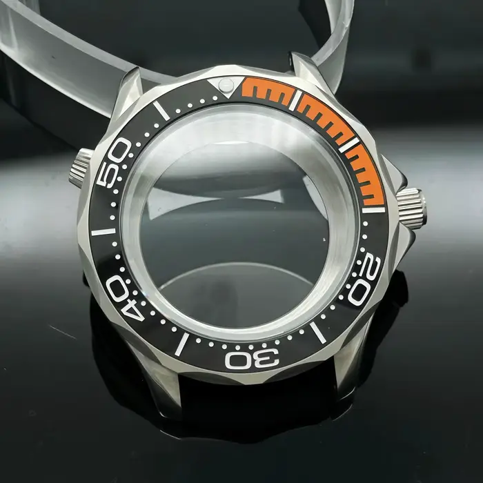 Accessoires de modification de montre de plongée avec boîtier argenté de 41 mm pour la série de montres Omg Sea Horse