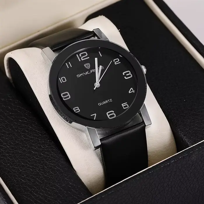 Femmes montre noire offre spéciale bracelet en cuir en acier inoxydable analogique Quartz montre-bracelet dame femme montres décontractées