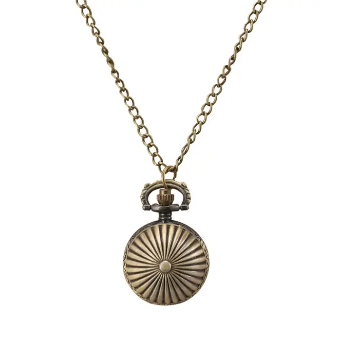 Montre de poche ronde de Style Vintage, Mini taille, avec ailes, horloge à Quartz pour hommes et fem