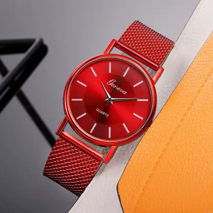 Montre à quartz de luxe pour femme, horloge, montre-bracelet, 2024