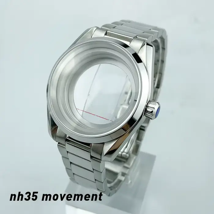 HQ 10ATM WR 41MM Double dôme saphir cristal boîte de montre en acier inoxydable ajustement Aqua AT150 Style