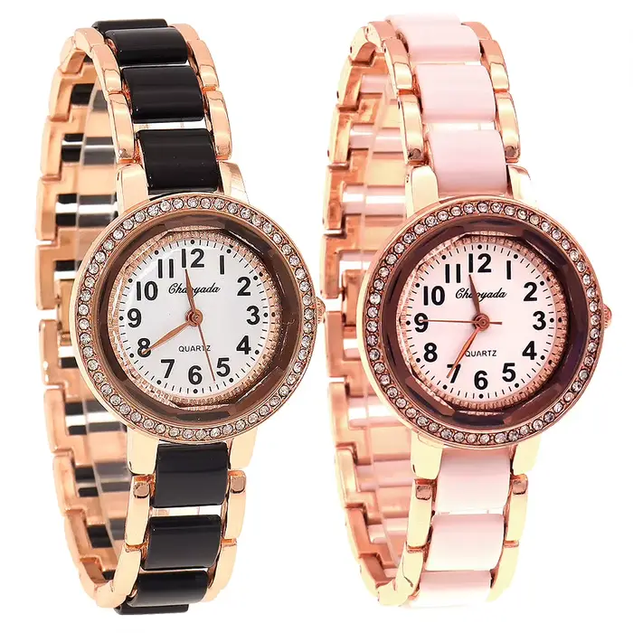 Montre-bracelet à quartz en or rose pour femme élégante style fashion et casual cadeau de haute qualité pour occasions spéciales